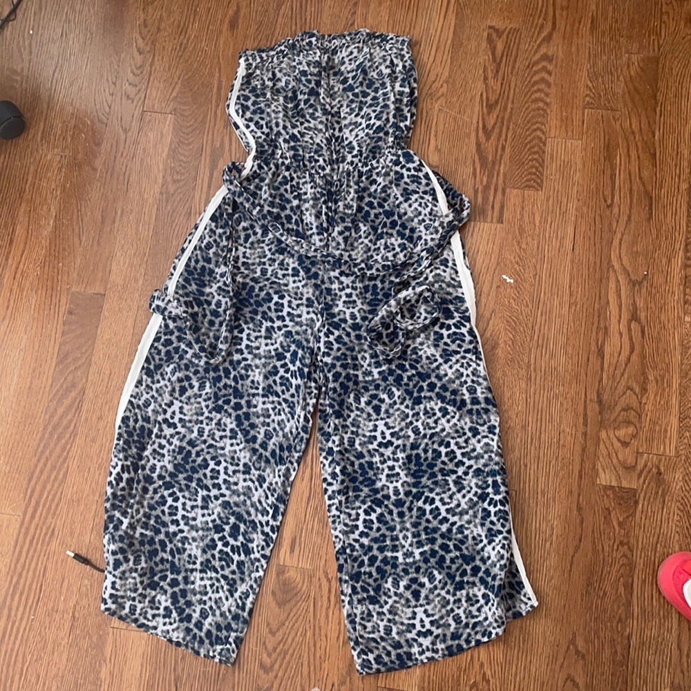 Vintage Havana Navy Cheetah Jumpsuit